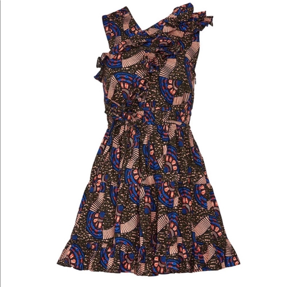 Ulla Johnson Mini Dress Printed Ilana Ruffle